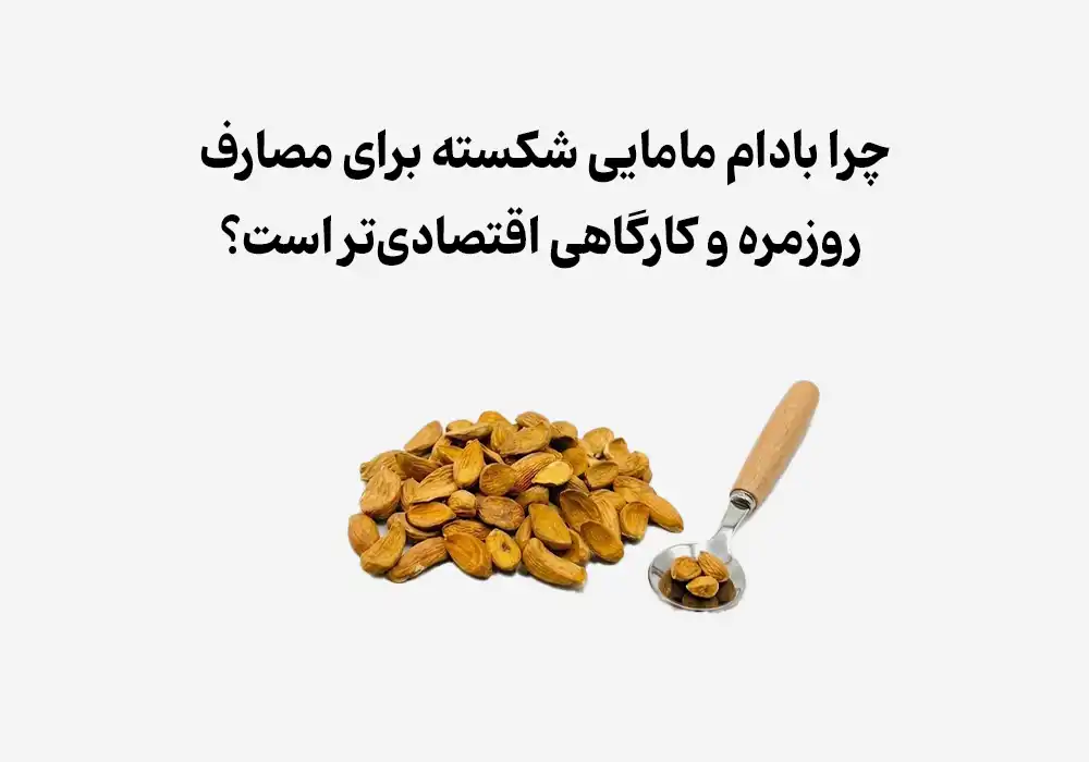 چرا بادام مامایی شکسته برای مصارف روزمره و کارگاهی اقتصادی‌تر است؟