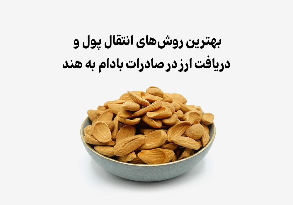 بهترین روش‌های انتقال پول و دریافت ارز در صادرات بادام به هند