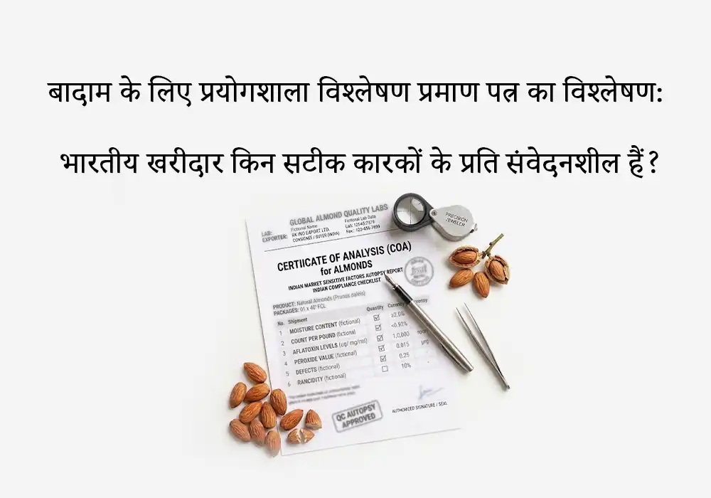 बादाम के लिए प्रयोगशाला विश्लेषण प्रमाण पत्र (COA) का विश्लेषण: भारतीय खरीदार किन सटीक कारकों के प्रति संवेदनशील हैं?