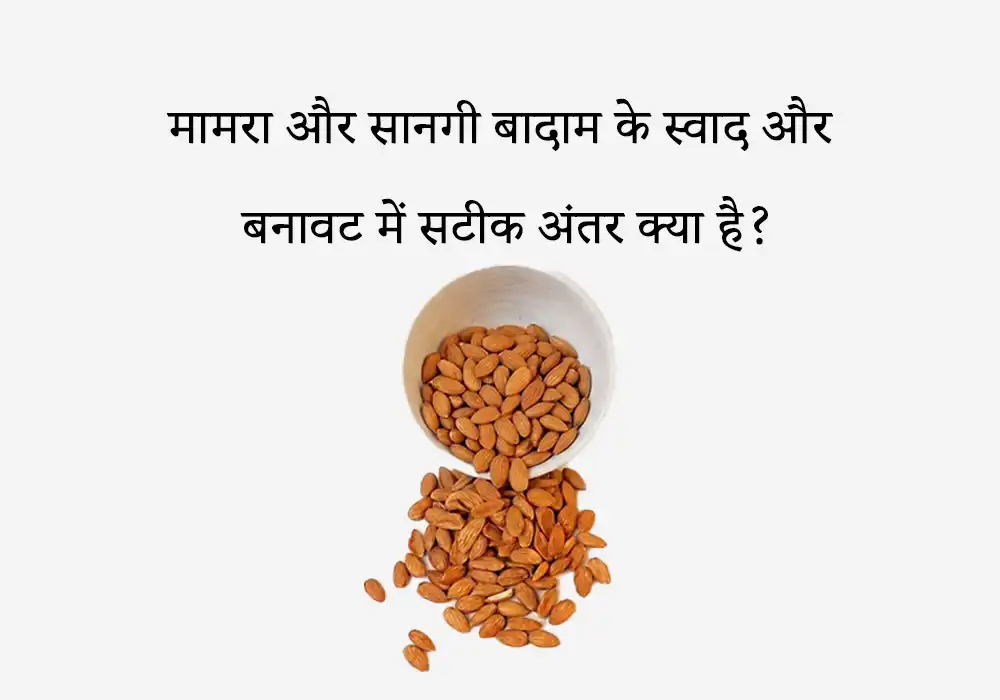 मामरा और सानगी बादाम के स्वाद और बनावट में सटीक अंतर क्या है?
